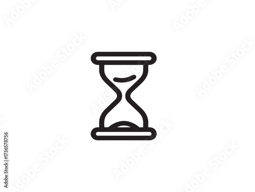 Contemporary minimalist hourglass end icon with creative vector art