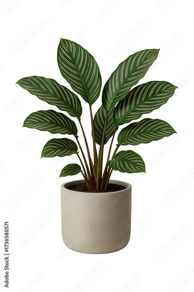 Fototapeta premium Calathea in Grey Pot High quality Realistic image.