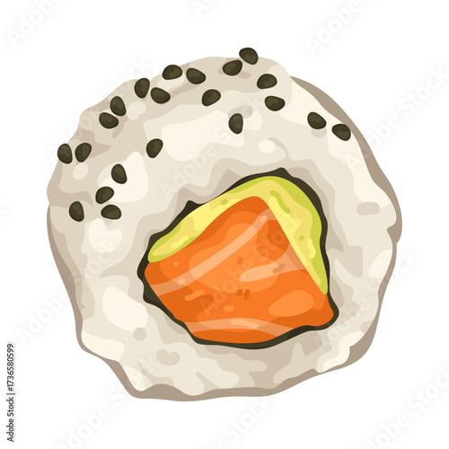 Illustration of California Roll Sushi
