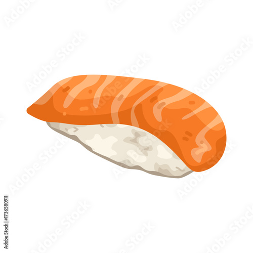Illustration of Salmon Nigiri Sushi