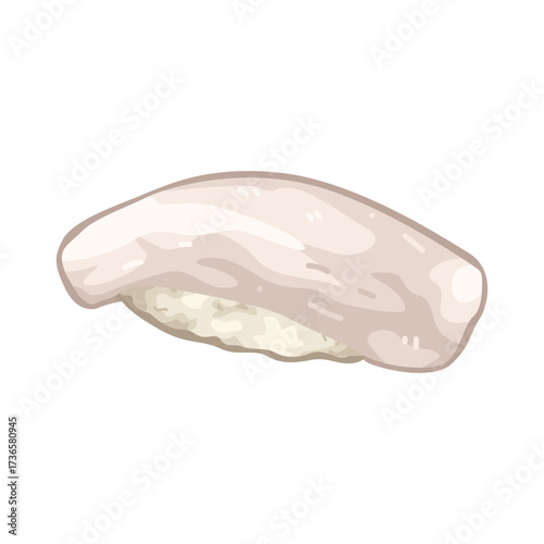 Illustration of Squid Nigiri Sushi