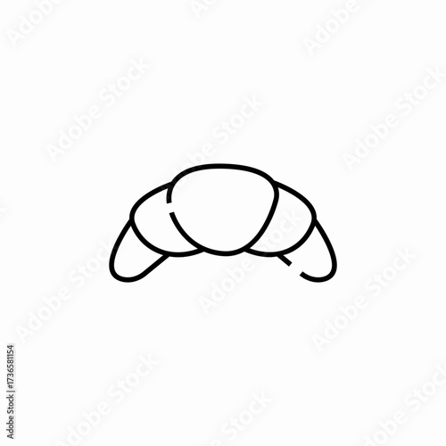 croissant bake icon sign vector