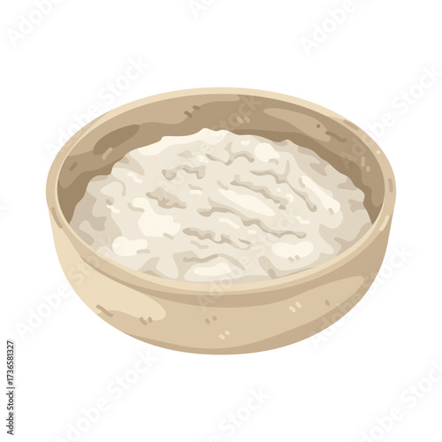Illustration of Bowl of White Rice 