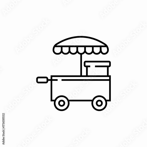 hotdog cart icon sign vector