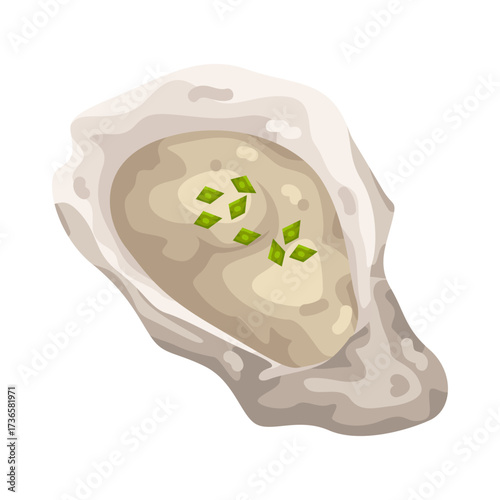 Illustration of Oyster with Lemon and Herbs