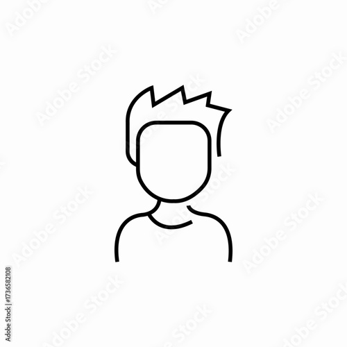 teenager boy user icon sign vector