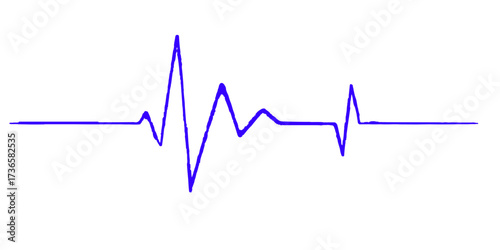 An EKG graph showing a heartbeat pulse line on a medical monitor with the wave forming a heart shape, representing life and cardiology health