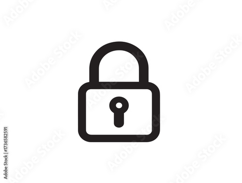 Contemporary lock concept vector icon in professional outlined minimal style