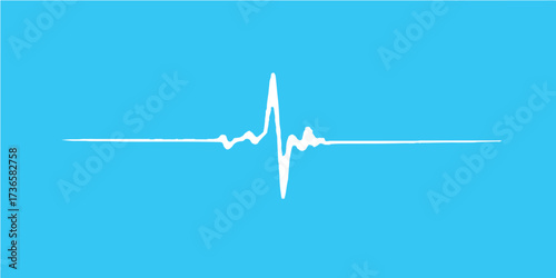 The airplane's flight path resembles a vibrant heart beat graph on an ECG vector illustration