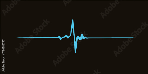 Isolated vector illustration of a heartbeat graph drawing a heart shape on a white background