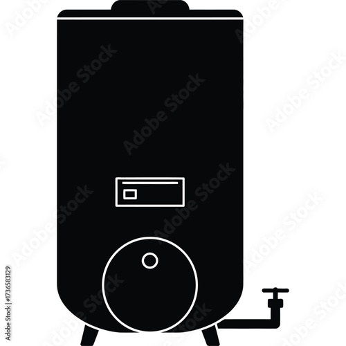 Water Heater Silhouette tank plumbing appliance heating domestic industrial equipment system hot boiler home energy household