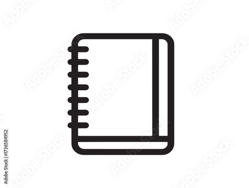 Minimalist notebook icon for journaling apps and educational applications