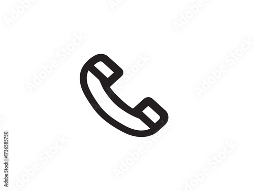 Elegant telephone receiver vector for call buttons and user interfaces