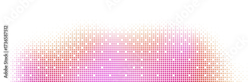 Bitmap backdrop with a pixel pattern gradient. 8-bit retro style glitch effect. Pink and blue texture with halftone grain.	
