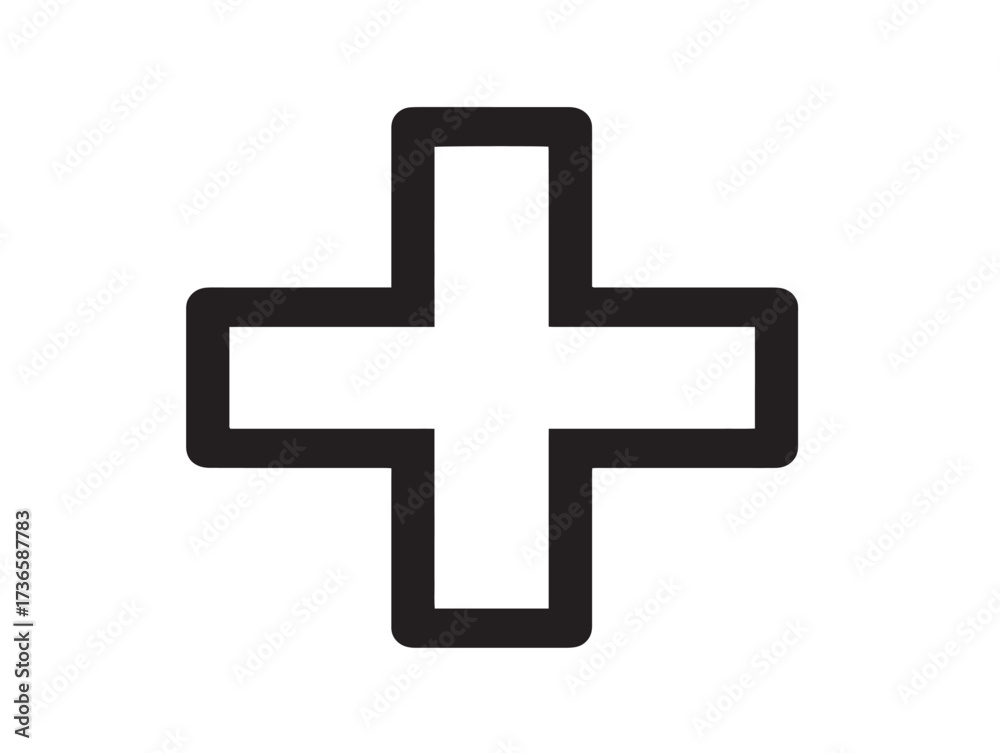 Fototapeta premium Minimalist small addition symbol for digital platforms and app development