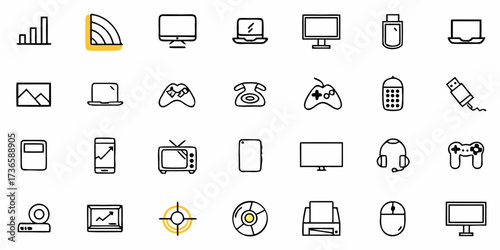 Explore a world of tech gadgets and icons with this modern collection, perfect for developers, designers, and tech enthusiasts seeking a vibrant and useful resource