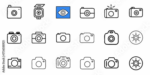 Capture Memories with a Collection of Camera Icons for Photography Enthusiasts and Visual Storytellers, Perfect for Social Media, Blogs, and Design Projects