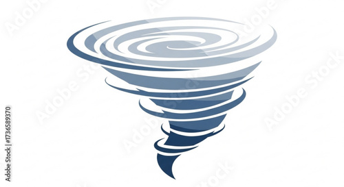 Illustration of a tornado, a powerful and destructive weather phenomenon, swirling vortex of wind and rain