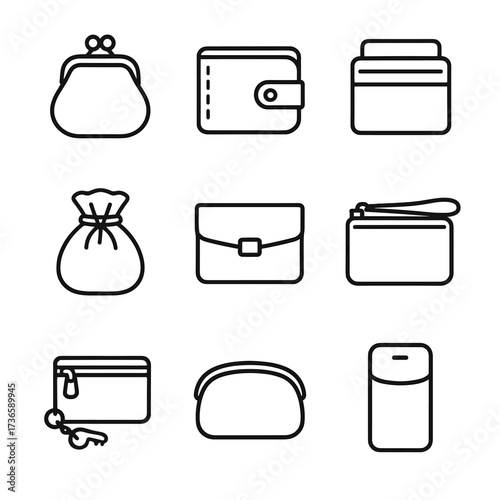 Wristlet mini cosmetic pouch small key cardholder vector icon wallet bag