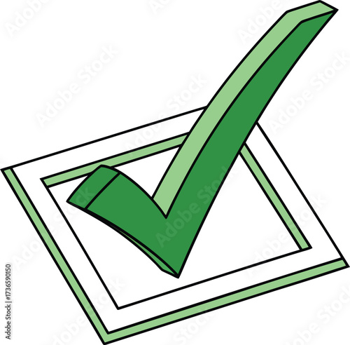 Vector art of a green check mark inside a square box
