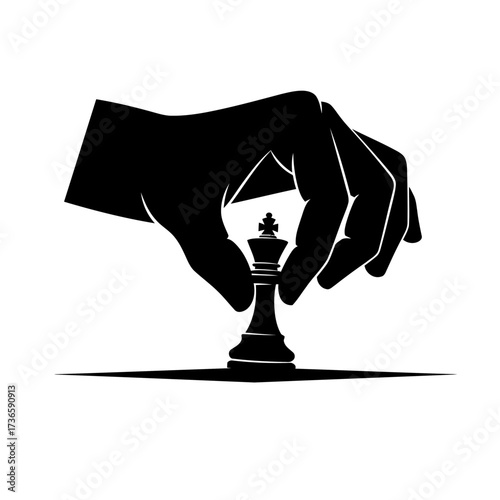Chess King's Strategic Silhouette