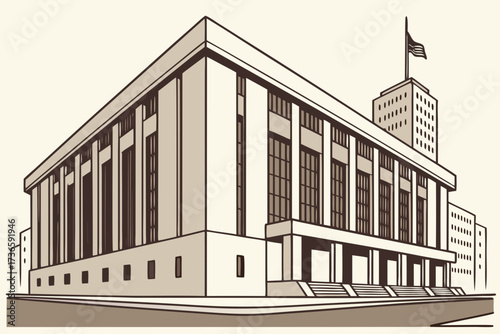 Library of Congress James Madison Building in Washington, D.C., modern concrete block design with monumental scale