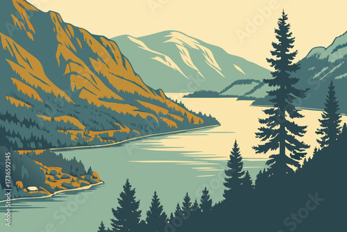 Lake Chelan in Washington, deep fjord-like lake bordered by mountains and small lakeside towns