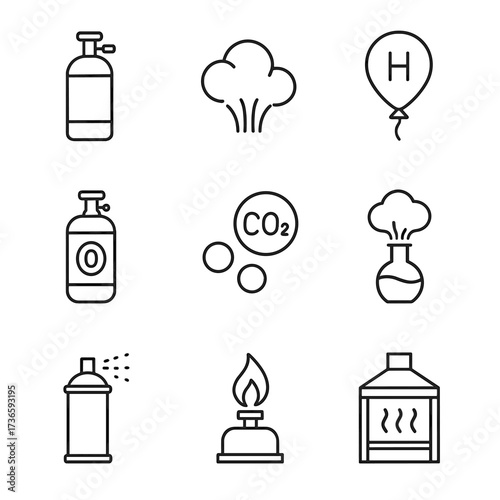Steam aerosol vapor icon burner icons can dioxide gas cylinder vector fume