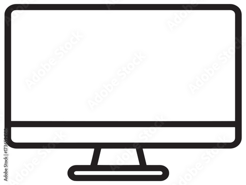 Computer Screen Monitor Icon Design in a Clean Minimalist Vector Style