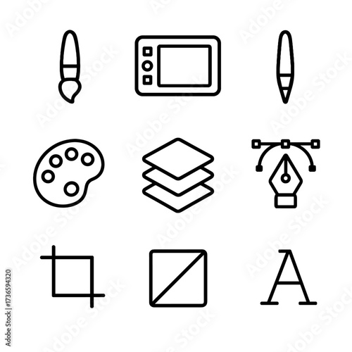 Layers stylus font creative tools icon color icons graphic paintbrush gradient tool
