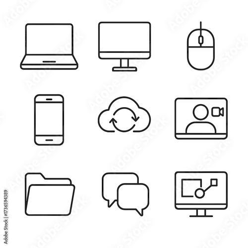 App icons icon smartphone digital vector folder workspace sync whiteboard cloud online