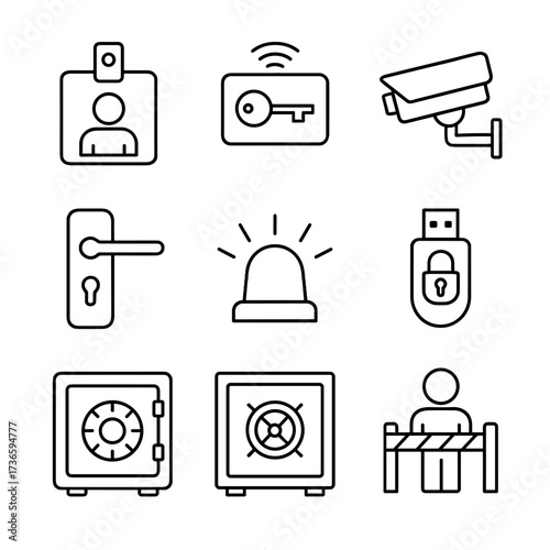 Security restricted vector box access alarm workplace cctv usb icon icons safe