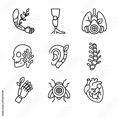 Icon icons roots leg device coral prosthetics hand vector organ smart environmental