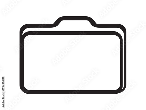 Minimalist stock illustration of shared folder line art icon