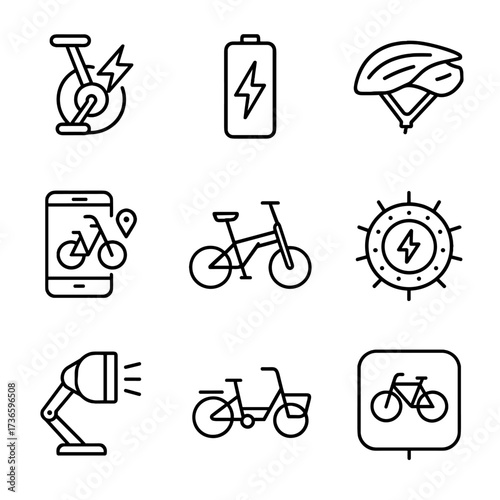 Foldable sign e app icon cargo cycle vector light motor bike frame