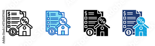 Home Taxes icon Multi Style Vector Illustration