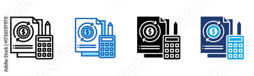 Cost Accounting icon Multi Style Vector Illustration