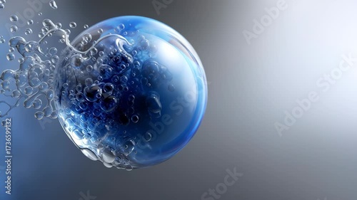 Wallpaper Mural Exploring beauty of water bubbles in vibrant blue environment Torontodigital.ca