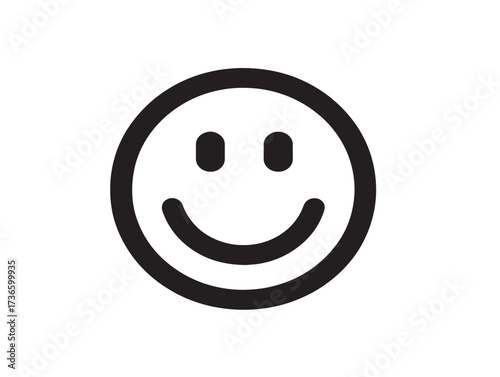 Friendly Smile Emoticon Design in a Clean Minimalist Vector Illustration