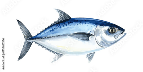 Watercolor Illustration of Giant Trevally Fish