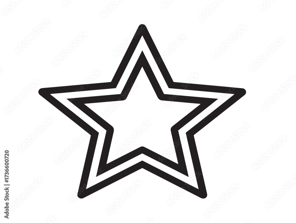Obraz premium Classic Favorite Star Symbol Icon in a Clean Minimalist Line Art