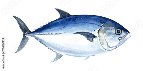 Watercolor Illustration of Giant Trevally Fish