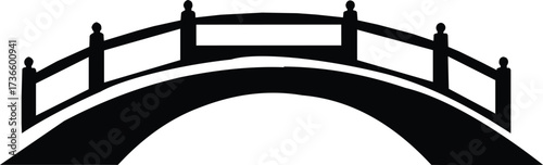 bridge icon. black silhouette front side view vector simple flat graphic illustration isolated object on a white background stock vector