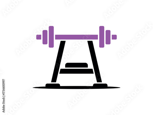 Weightlifting barbell icon gym equipment vector fitness symb