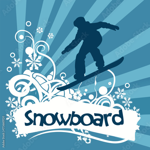 Snowboarding Elements Vector Silhouette – Extreme Winter Sports Illustration