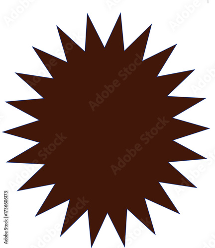 Star Shape Symbol: A simple yet striking, brown star-shaped symbol against a blank canvas, offering a versatile visual element. 