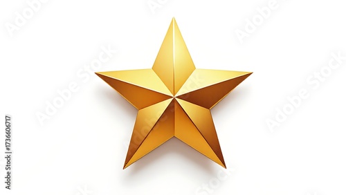 Gold star clip art vector graphic illustration for christmas award and decoration isolated on white on transparent background