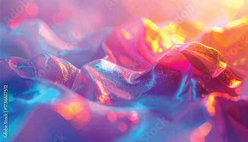 Iridescent Fabric Waves A Dance of Colors and Textures