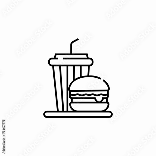 fast food soda burger icon sign vector