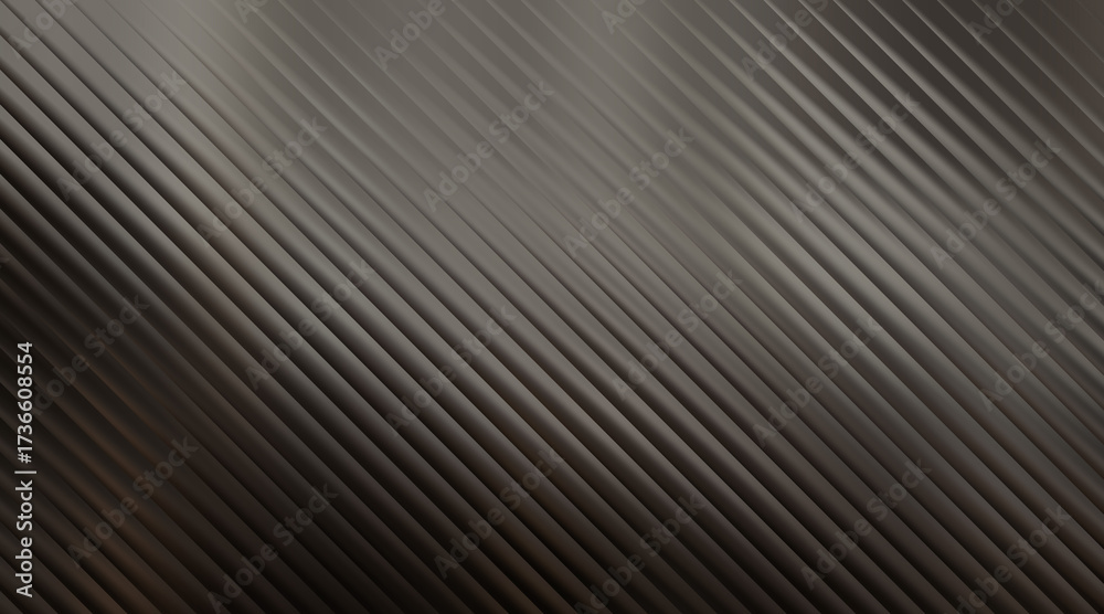 Fototapeta premium Metallic silver abstract background with ribbed diagonal lines and subtle reflections
